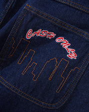 Logo Baggy Denim Jeans - Raw Indigo