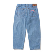 Logo Baggy Denim Jeans - Washed Indigo