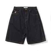 Short en Denim à Logo - Noir Délavé
