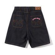 Short en Denim à Logo - Noir Délavé