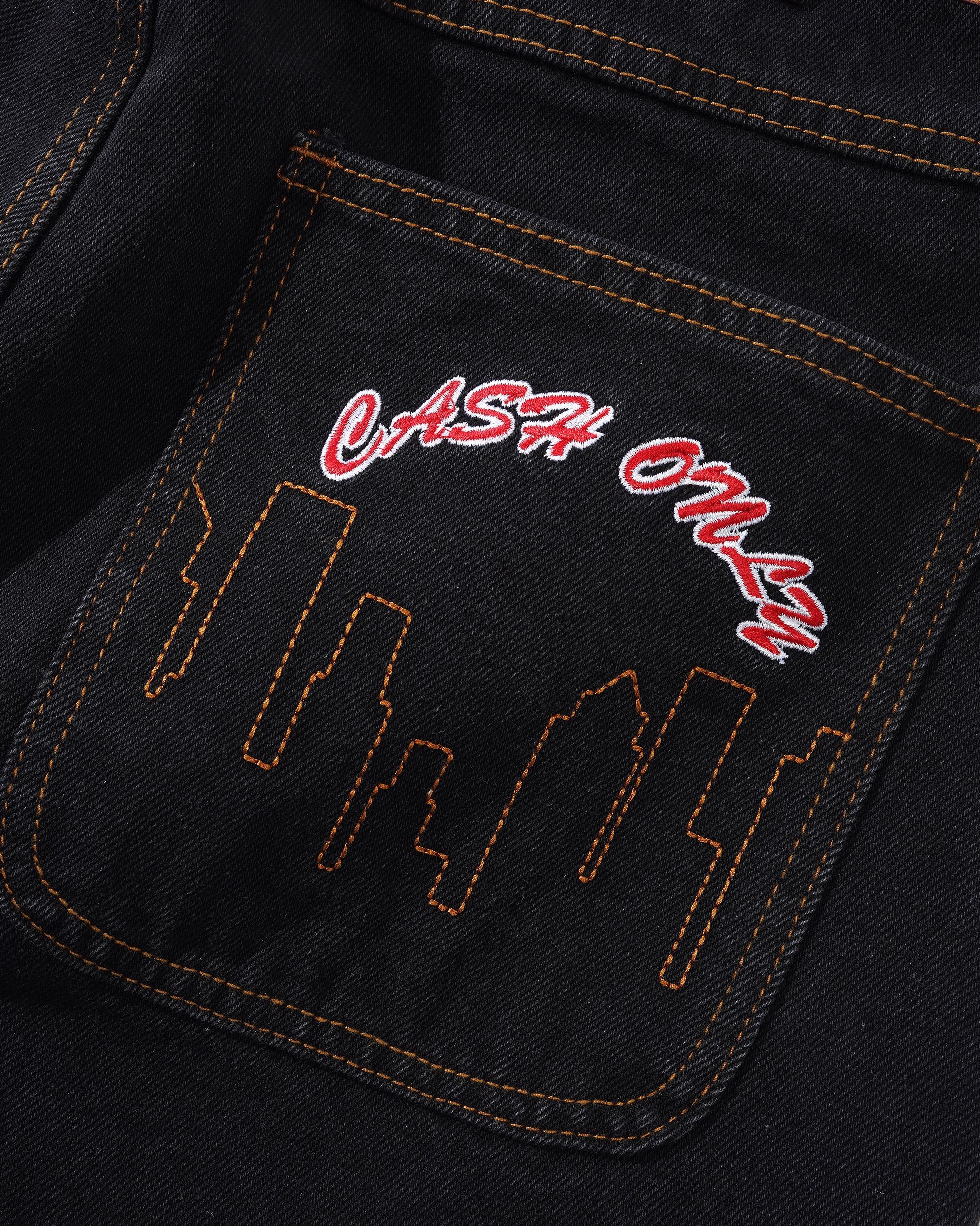 Short en Denim à Logo - Noir Délavé