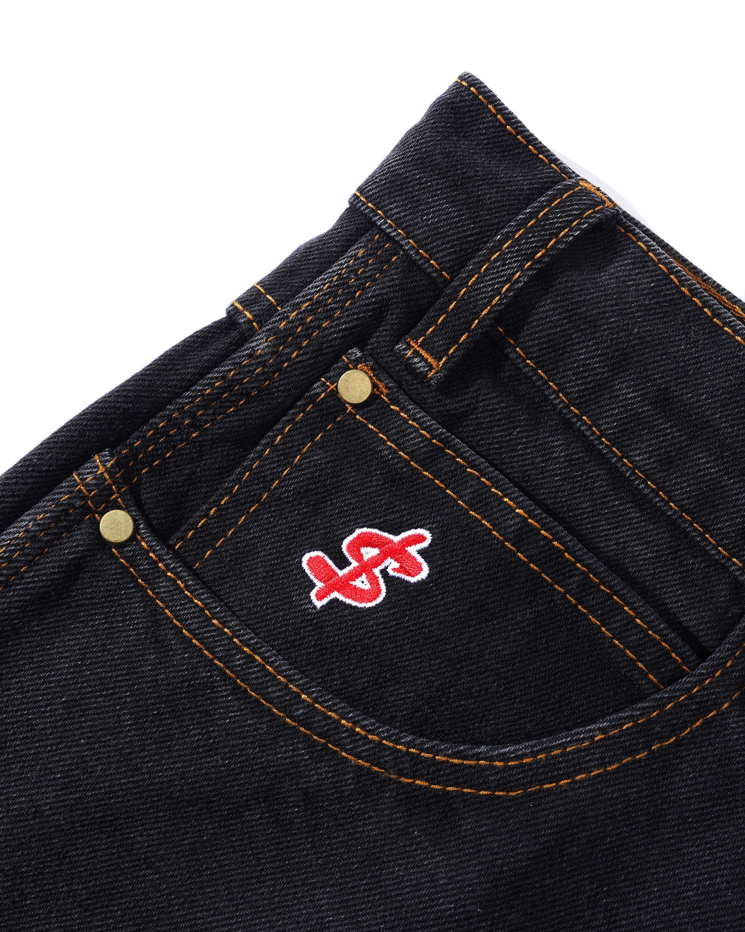 Short en Denim à Logo - Noir Délavé