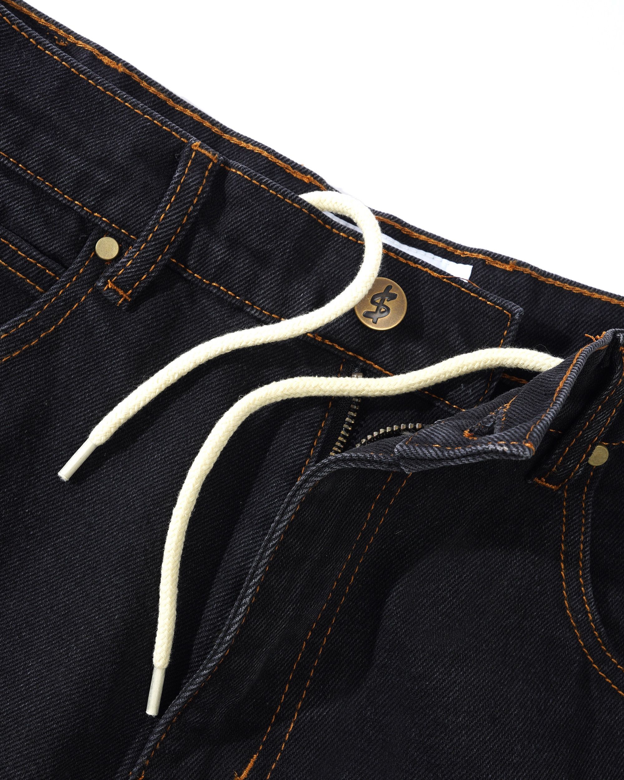Short en Denim à Logo - Noir Délavé