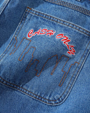 Short en Denim à Logo - Indigo Délavé