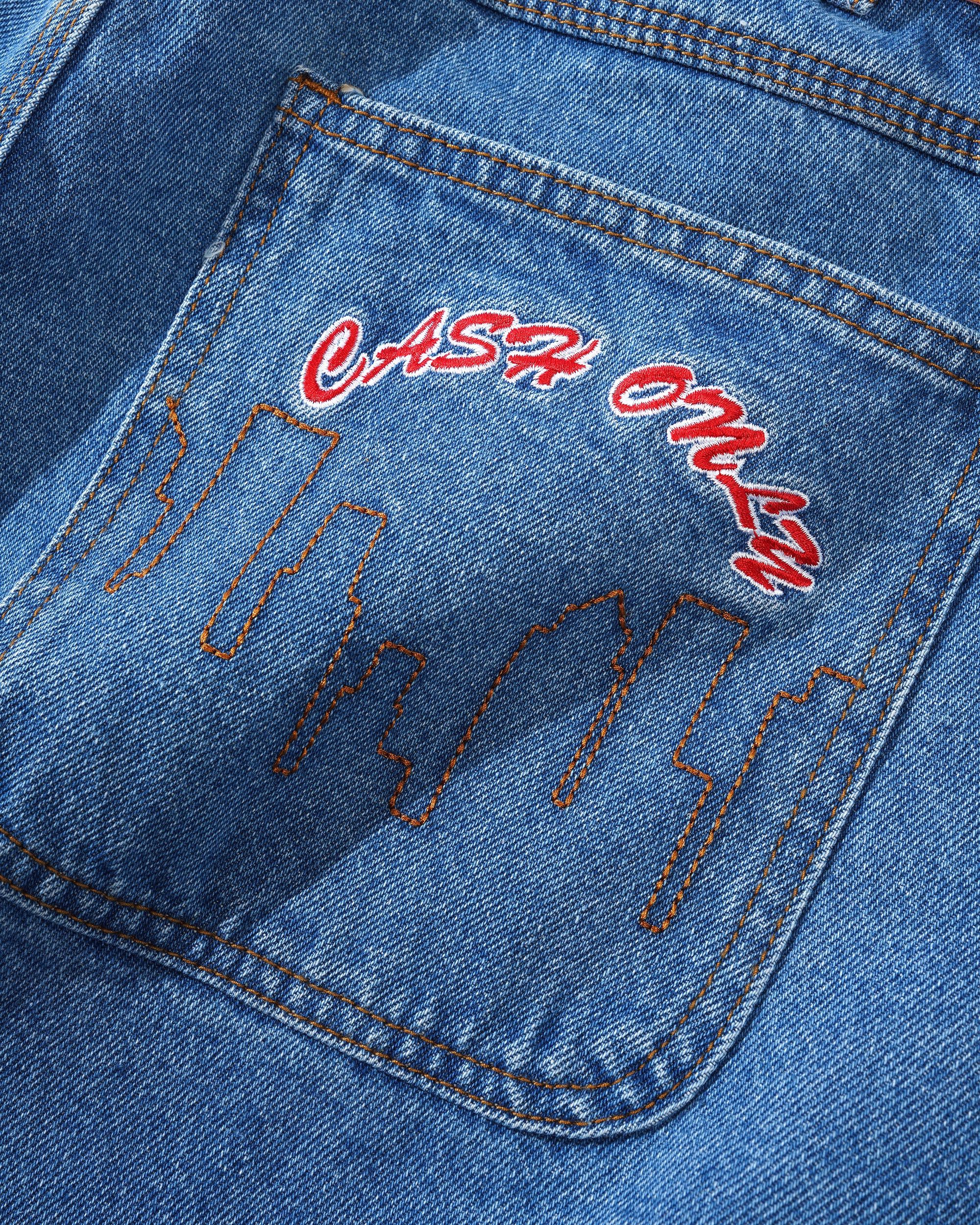 Short en Denim à Logo - Indigo Délavé