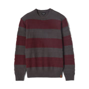 Midnight Crew Sweater - Black/Port Stripe