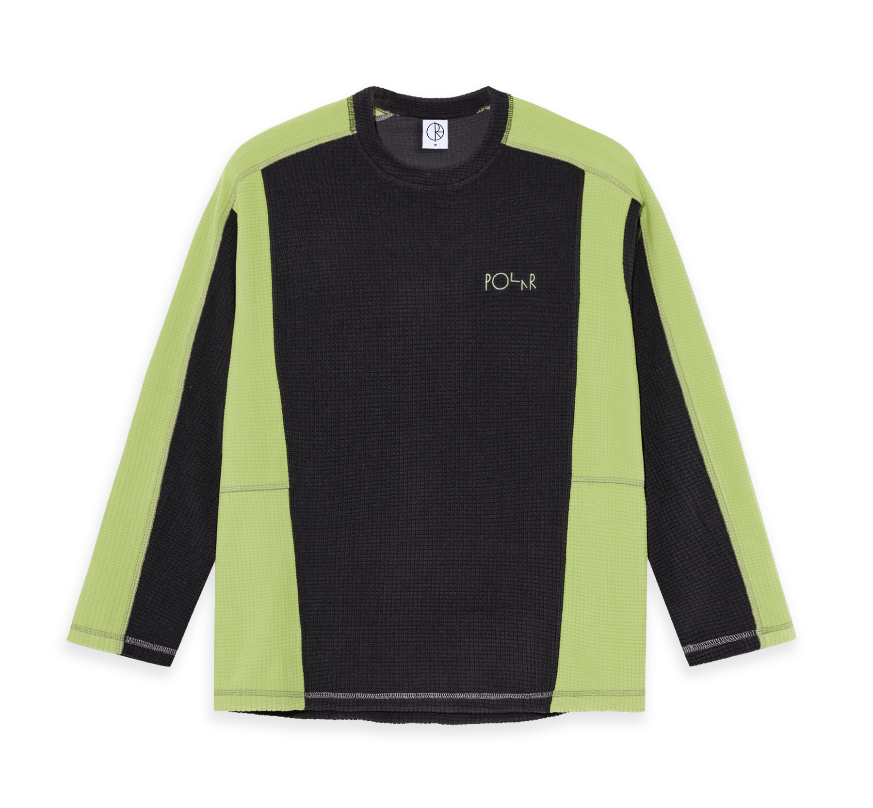 Grid Fleece Sweater - Black/Chartreuse
