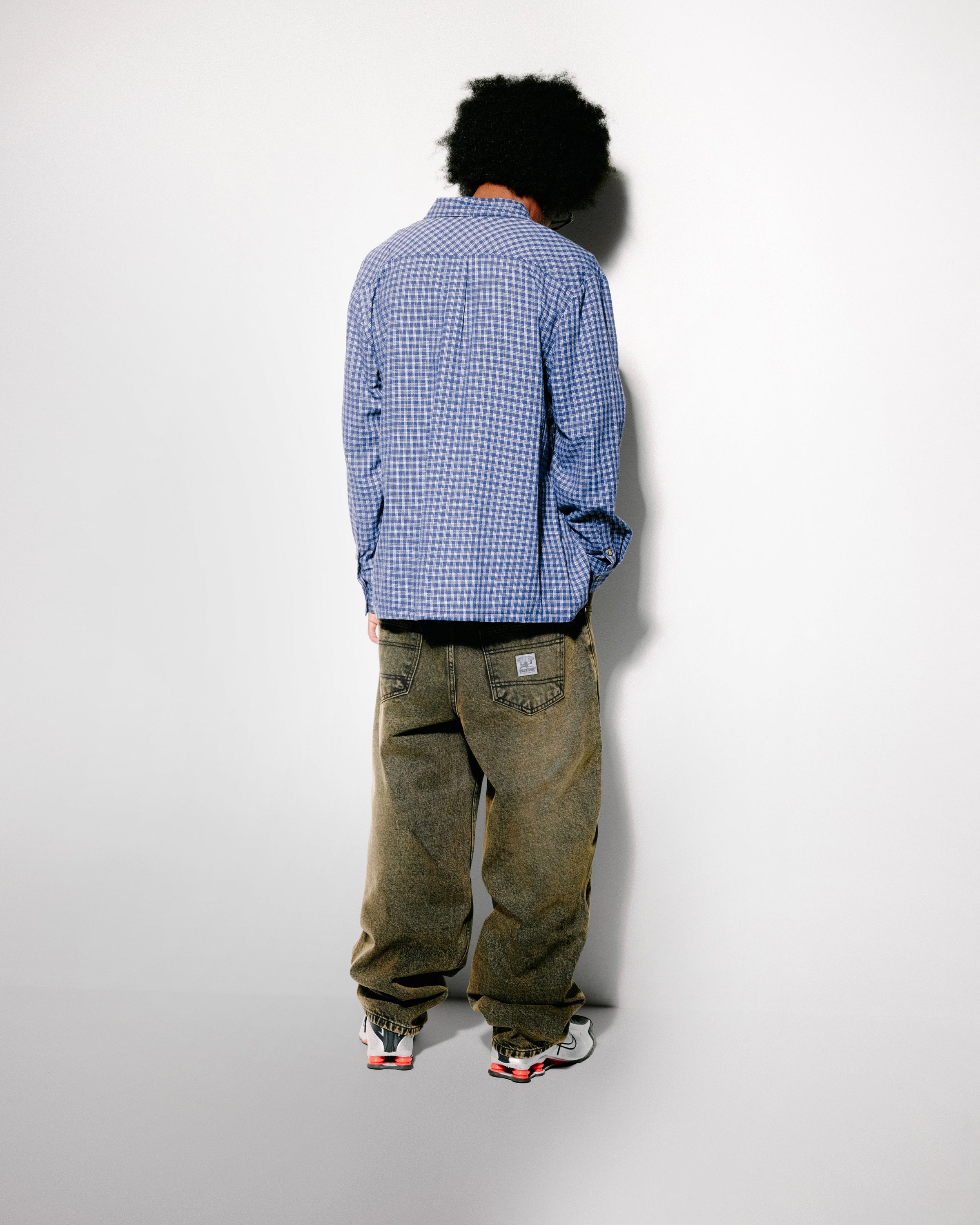 Jeans en Denim Large - Marron Délavé à l'Acide