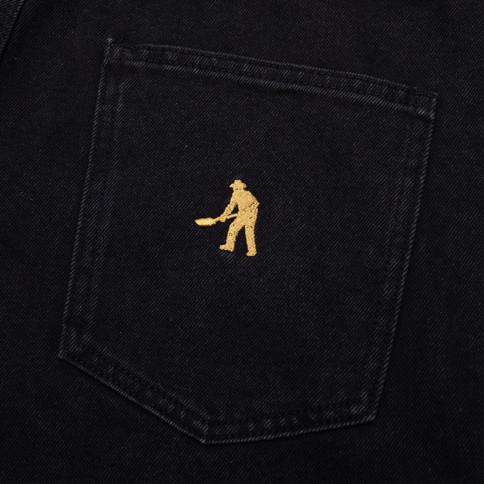 Workers Club Short en Denim - Délavé Noir