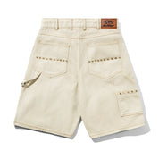 Rivet Shorts en Denim - Ivoire