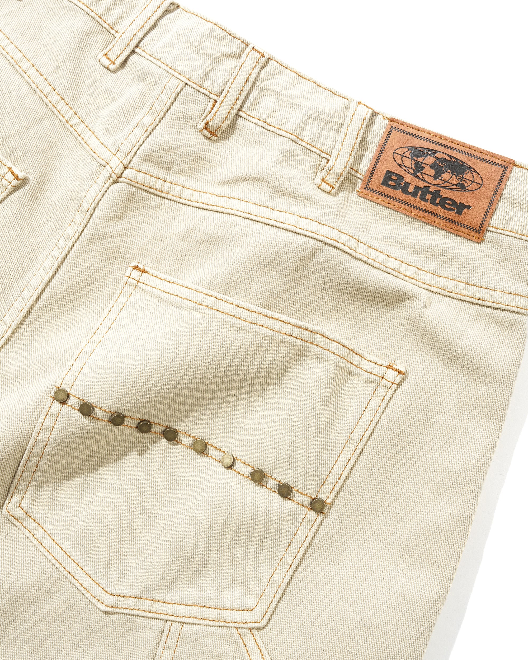 Rivet Shorts en Denim - Ivoire