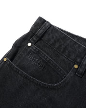 Rivet Shorts en Denim - Noir Délavé