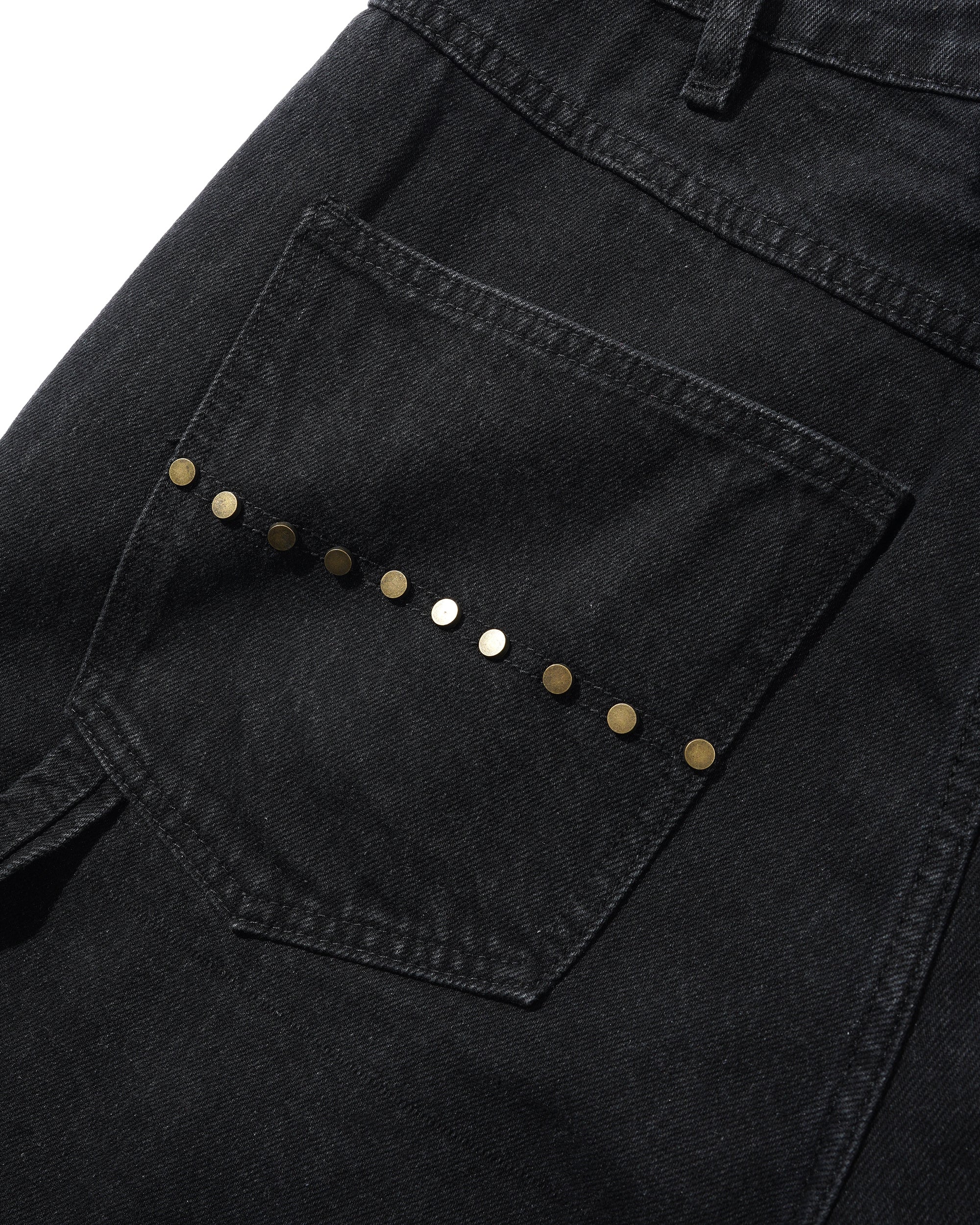 Rivet Shorts en Denim - Noir Délavé