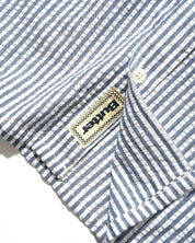 Seersucker Striped Shirt - Navy