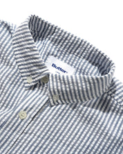 Seersucker Striped Shirt - Navy