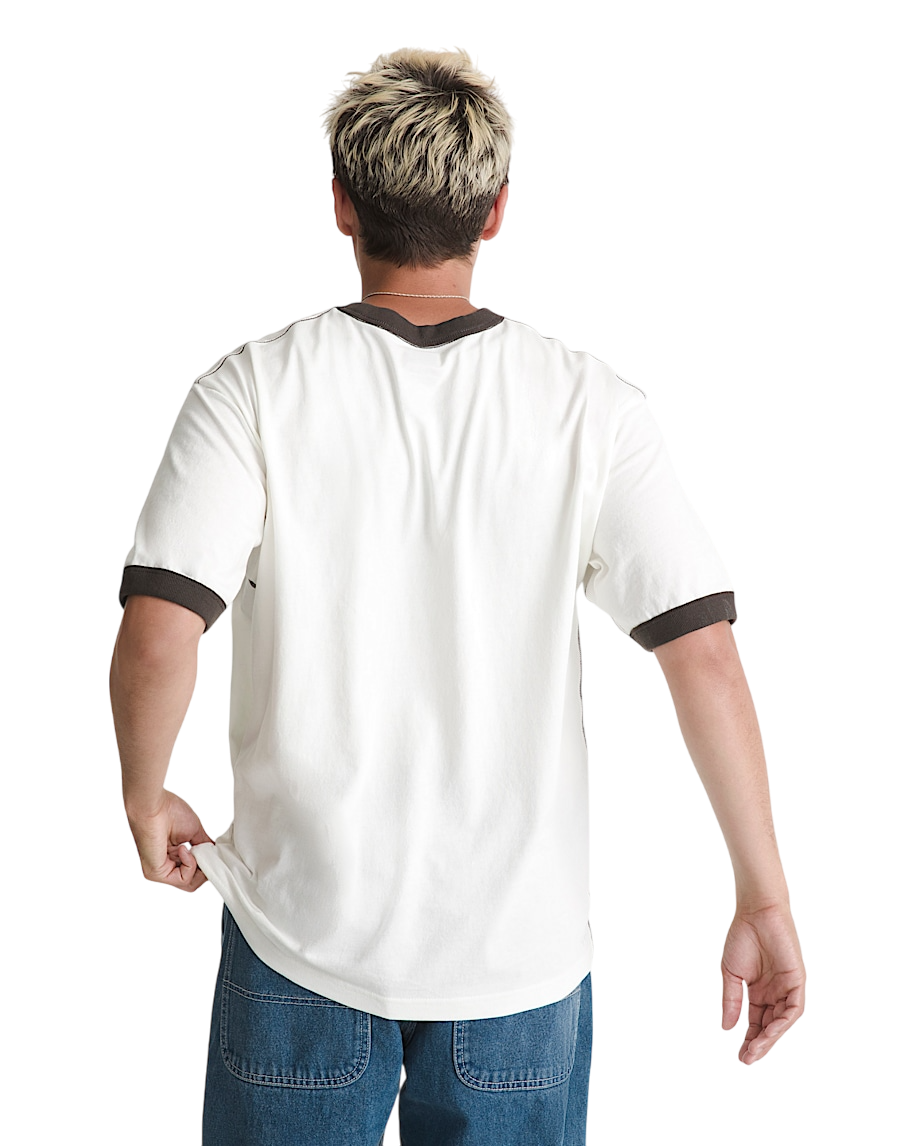 Skate Mike G Snake Flame Ringer T-Shirt - Blanc Marshmallow