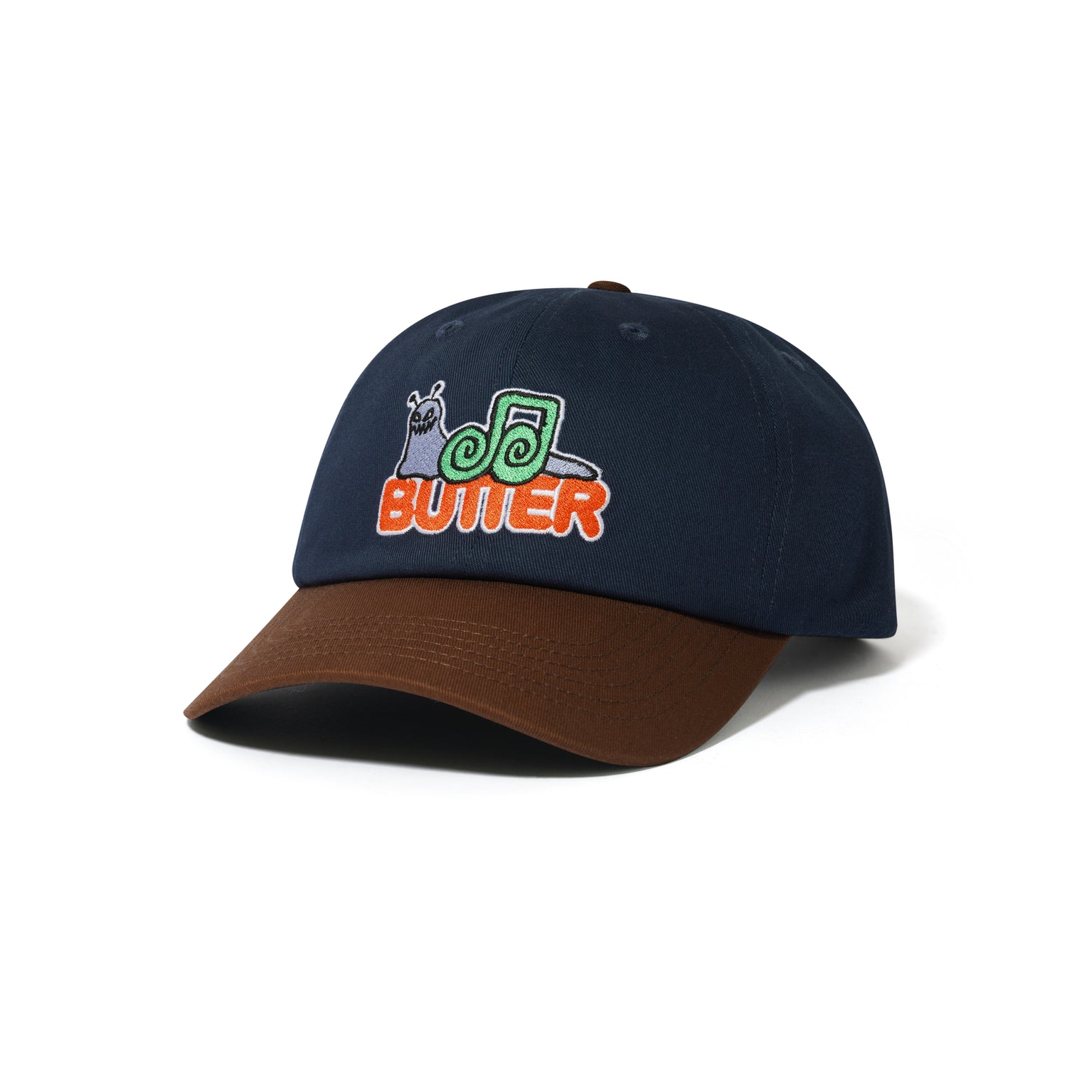 Snail 6 Panel Cap - Navy/Walnut