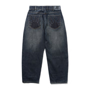 Jeans en Denim Solar Fade - Bleu Teinté Ondulé