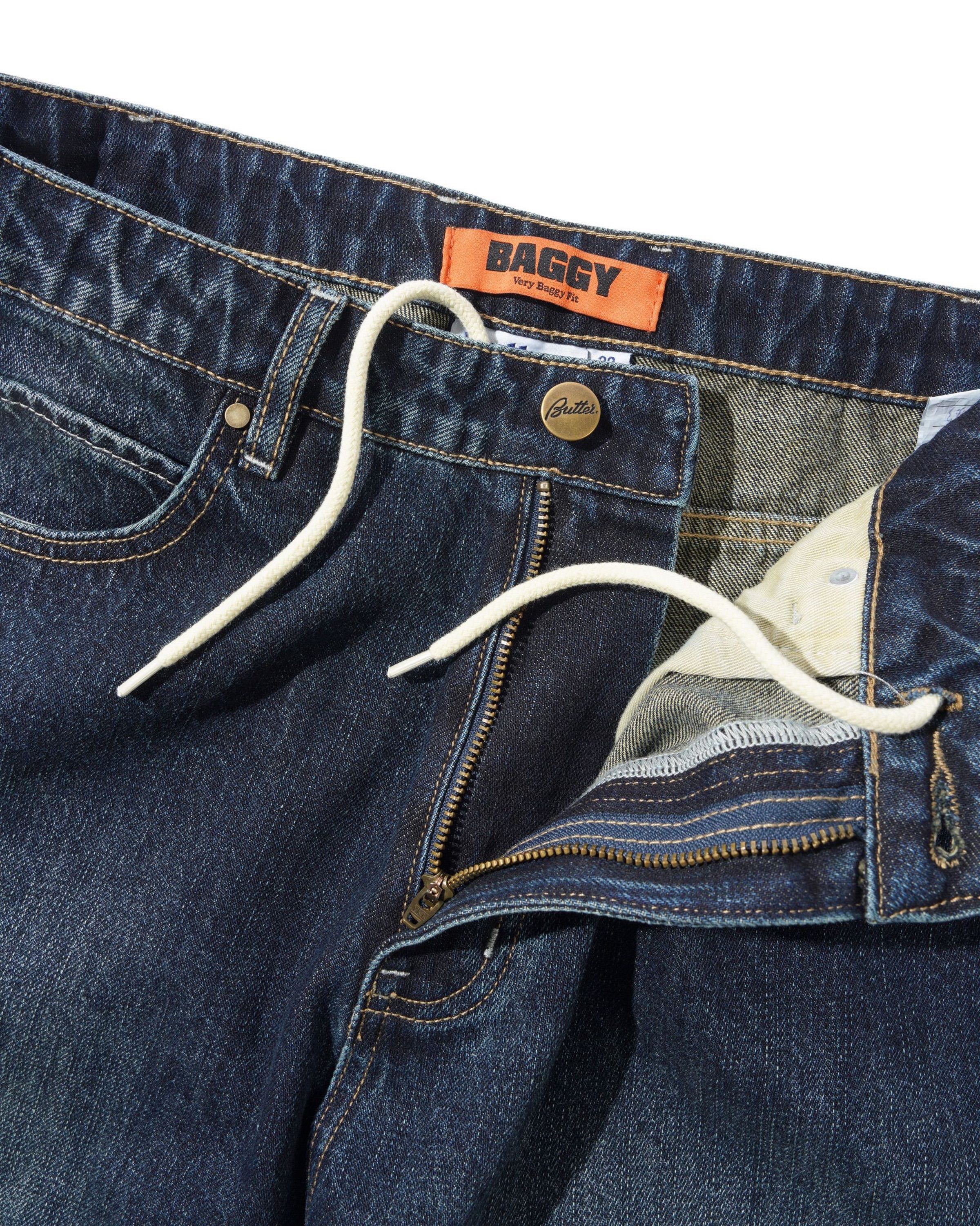 Jeans en Denim Solar Fade - Bleu Teinté Ondulé