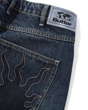 Jeans en Denim Solar Fade - Bleu Teinté Ondulé