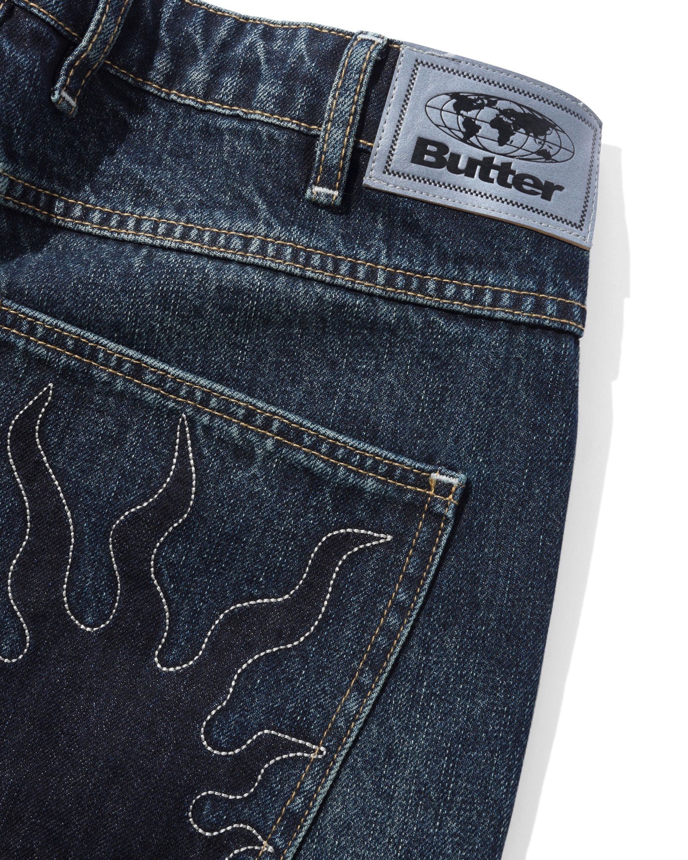 Jeans en Denim Solar Fade - Bleu Teinté Ondulé