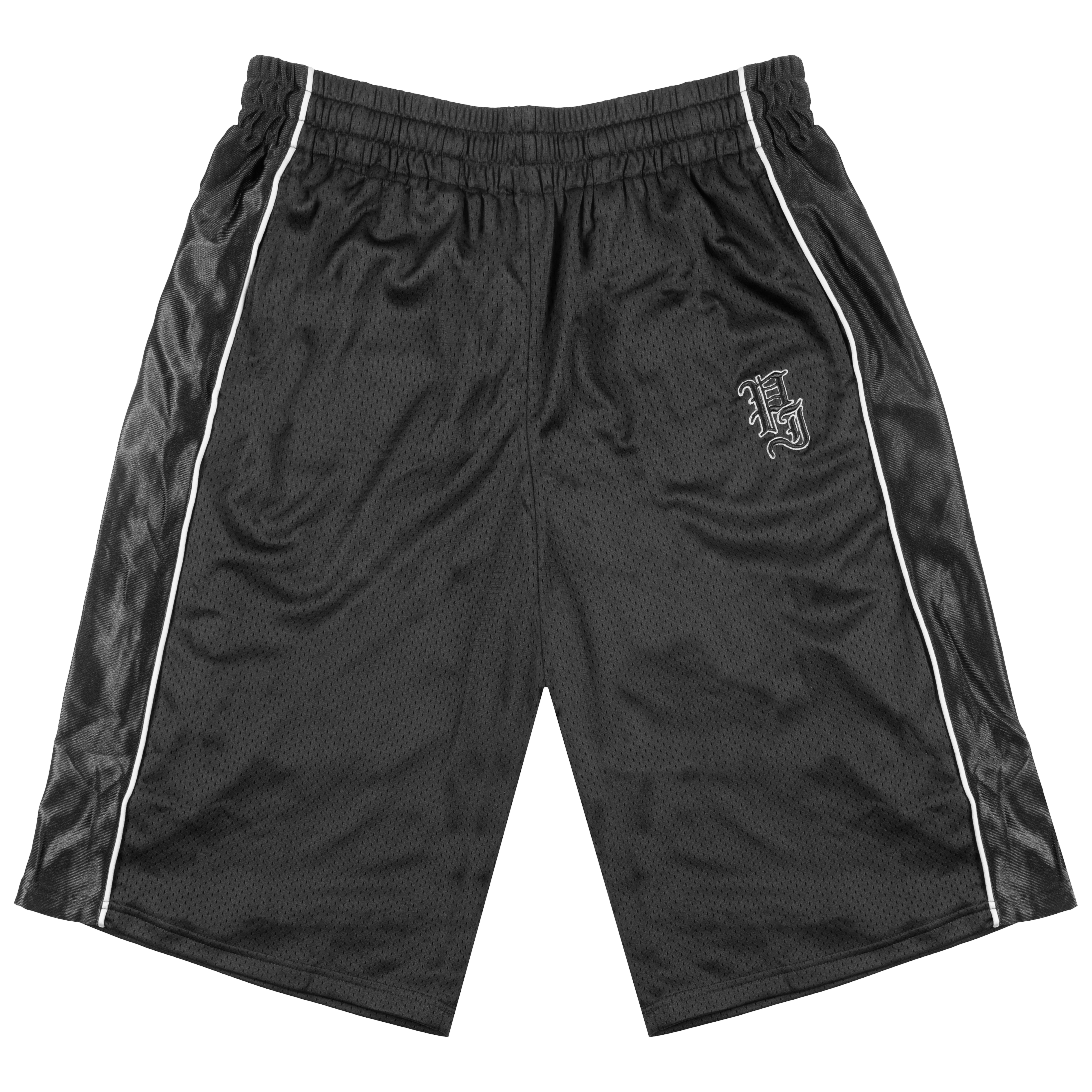 Stamp Mesh Long Shorts - Black/Grey
