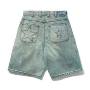 Stars Short en Denim - Délavage au Soleil