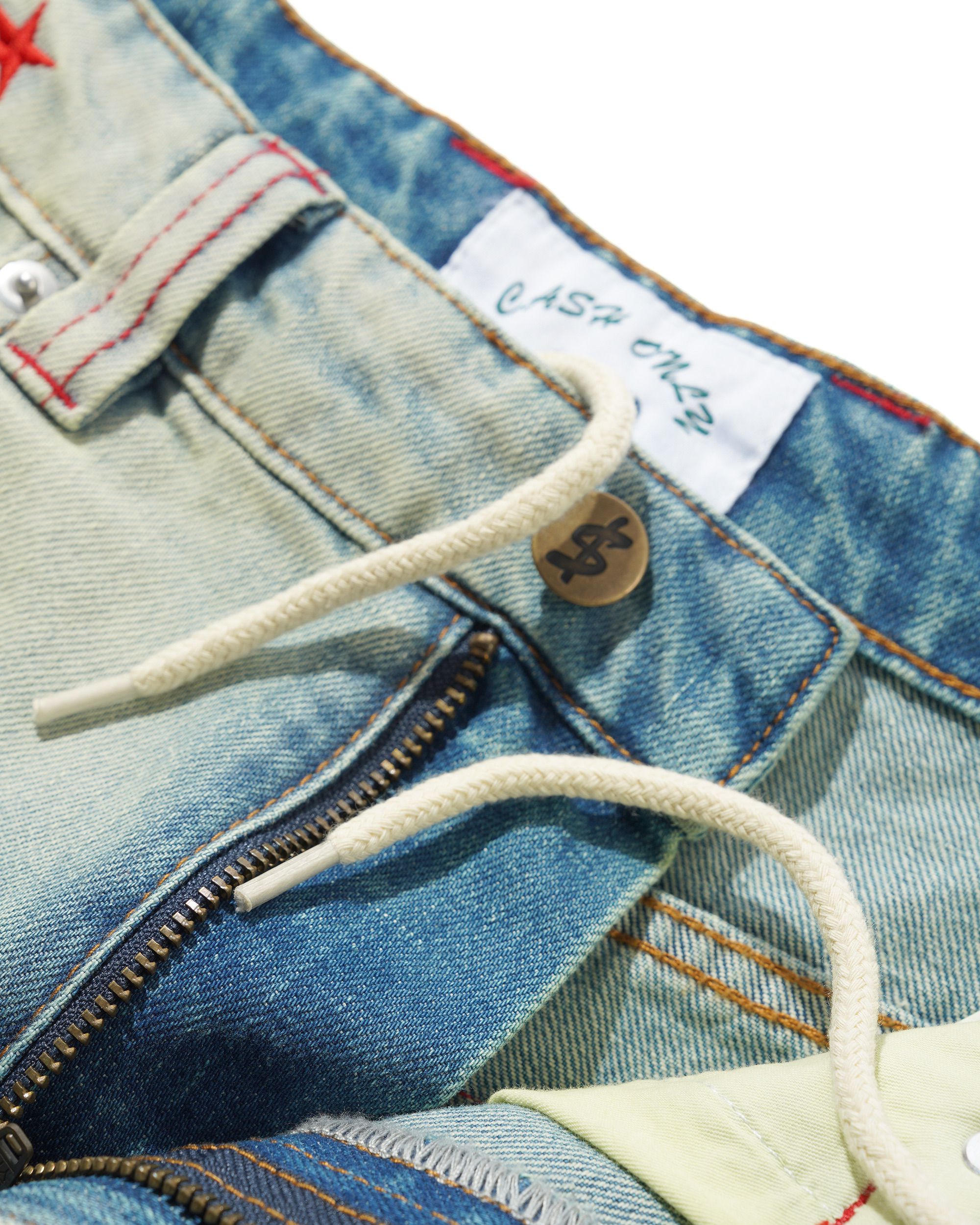 Stars Short en Denim - Délavage au Soleil