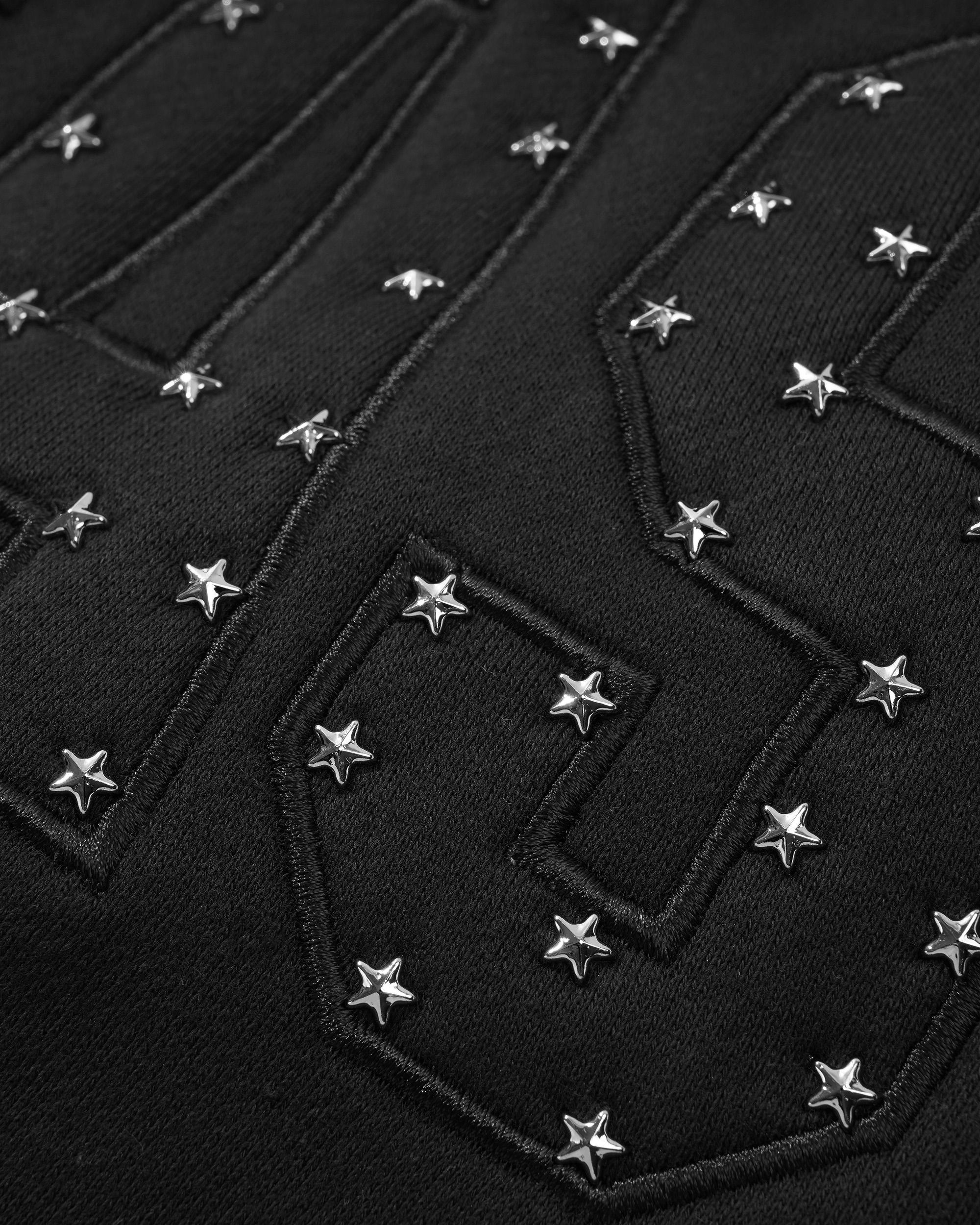 Pull à capuche avec étoiles - Noir