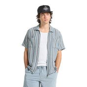 Chemise The Dexter à Rayures Texturées - Noir/Bleu Poussiéreux
