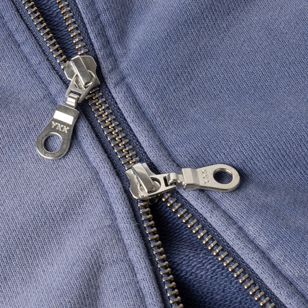 Cropped Zip Hoodie - Lavender Washed