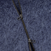 Chandail Mohair Zippé Double - Bleu Minuit