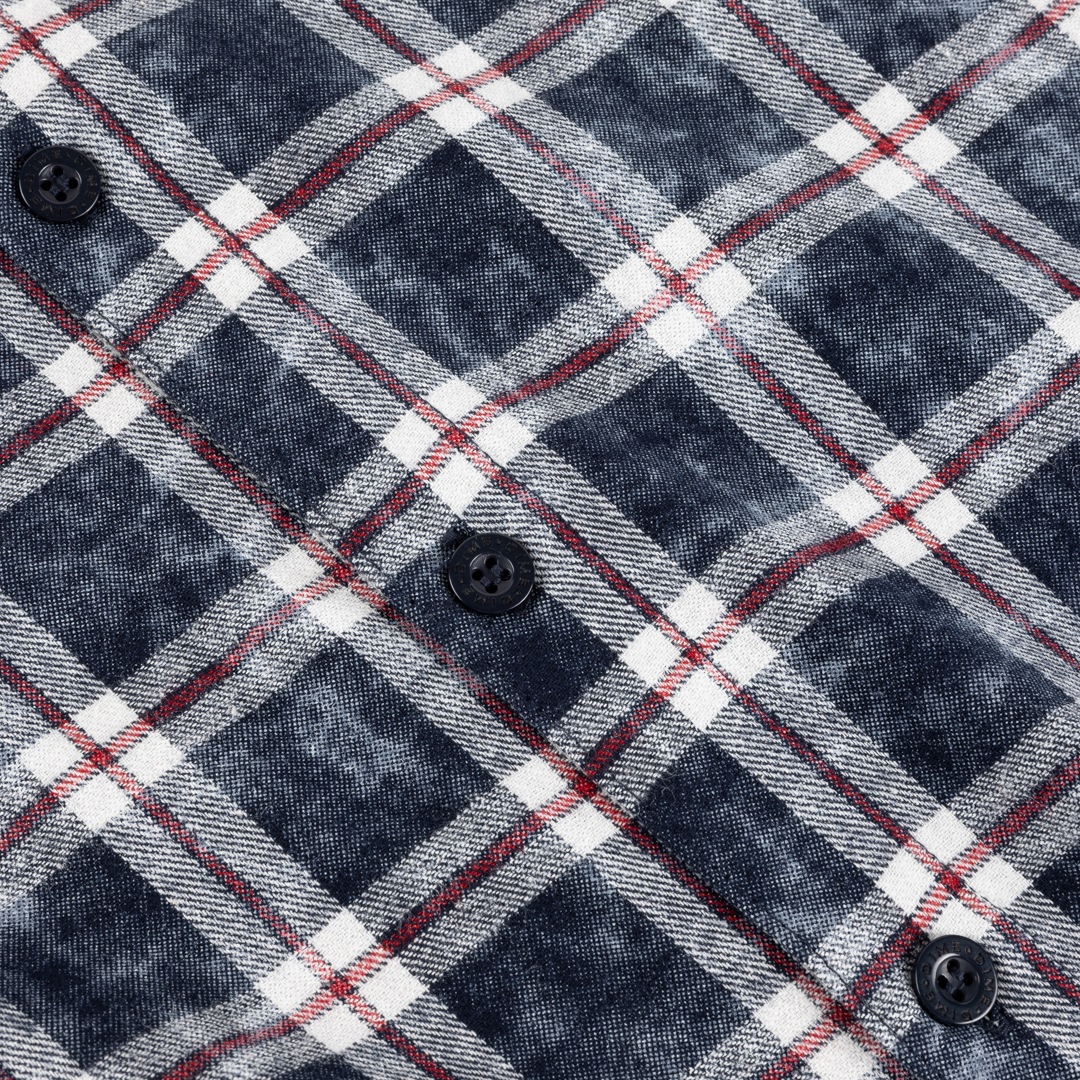 Chemise en Flanelle à Carreaux - Marine Délavé