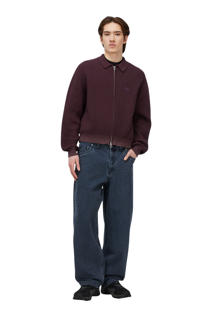 Double Zip Knit - Wine