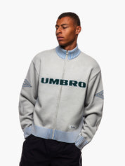 Diamond Zip-Thru Knit - Grey