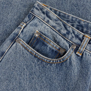 Women's Baggy Denim Pants - Indigo Washed