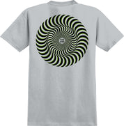 Classic Swirl Overlay T-Shirt - Ice Grey/Black/Green