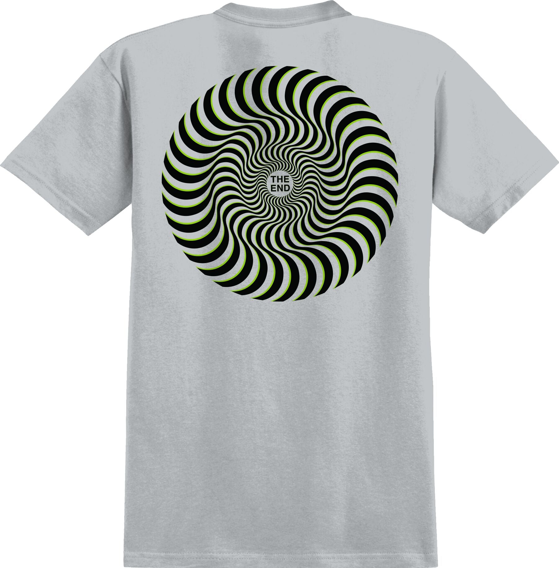 Classic Swirl Overlay T-Shirt - Ice Grey/Black/Green