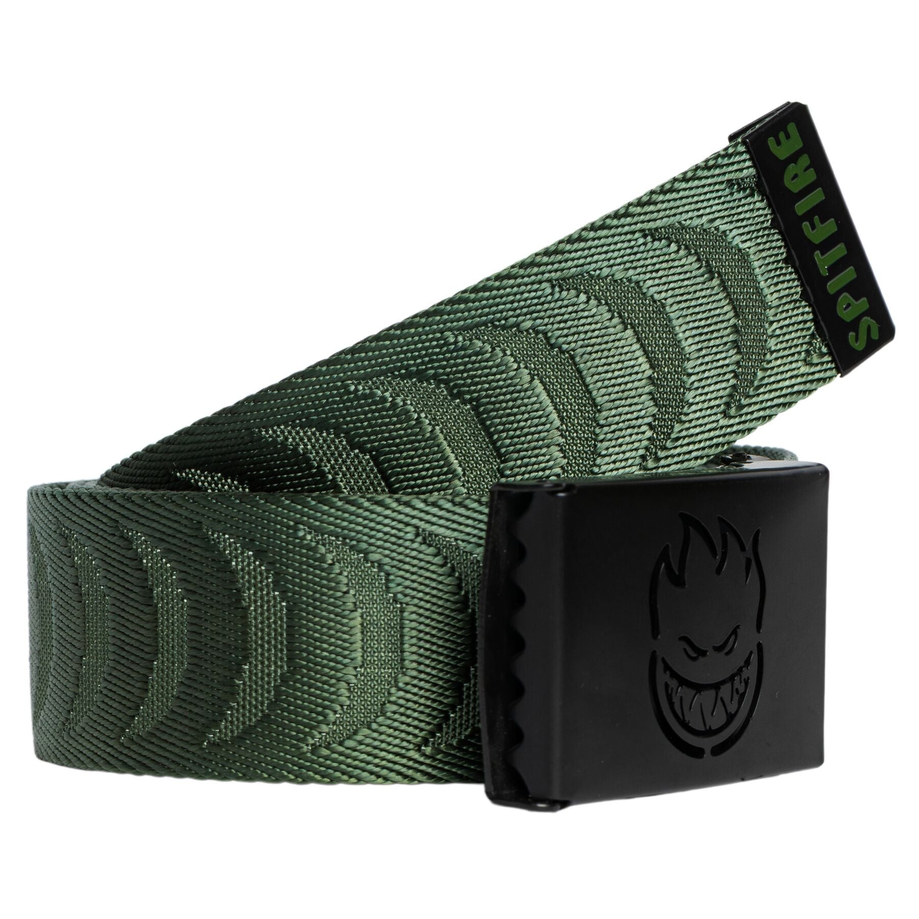 Ceinture en sangle jacquard Bighead Cut Out Crescent - Olive/Noir
