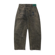 Jeans en Denim Large - Marron Délavé à l'Acide