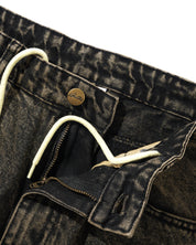 Jeans en Denim Large - Marron Délavé à l'Acide