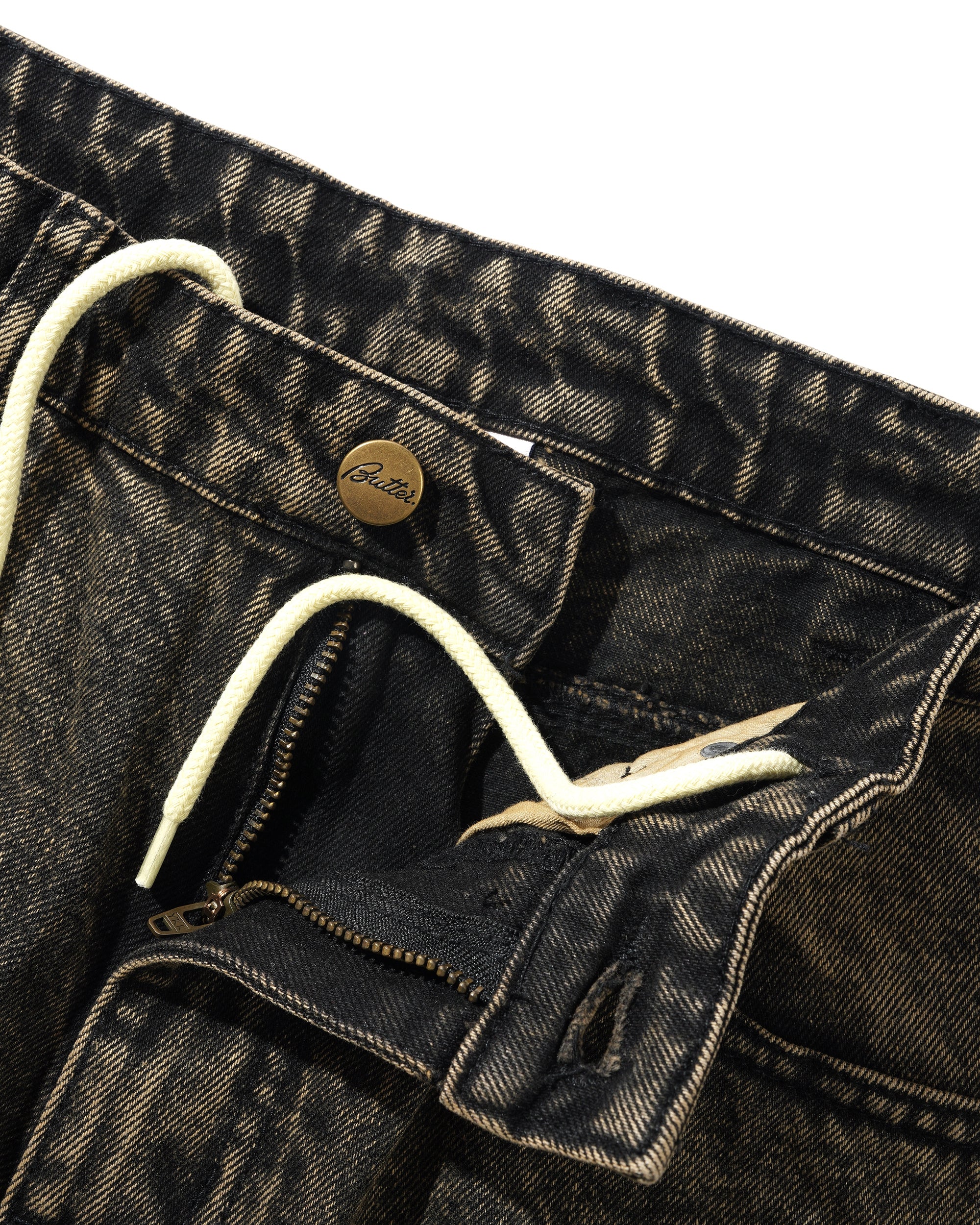 Jeans en Denim Large - Marron Délavé à l'Acide