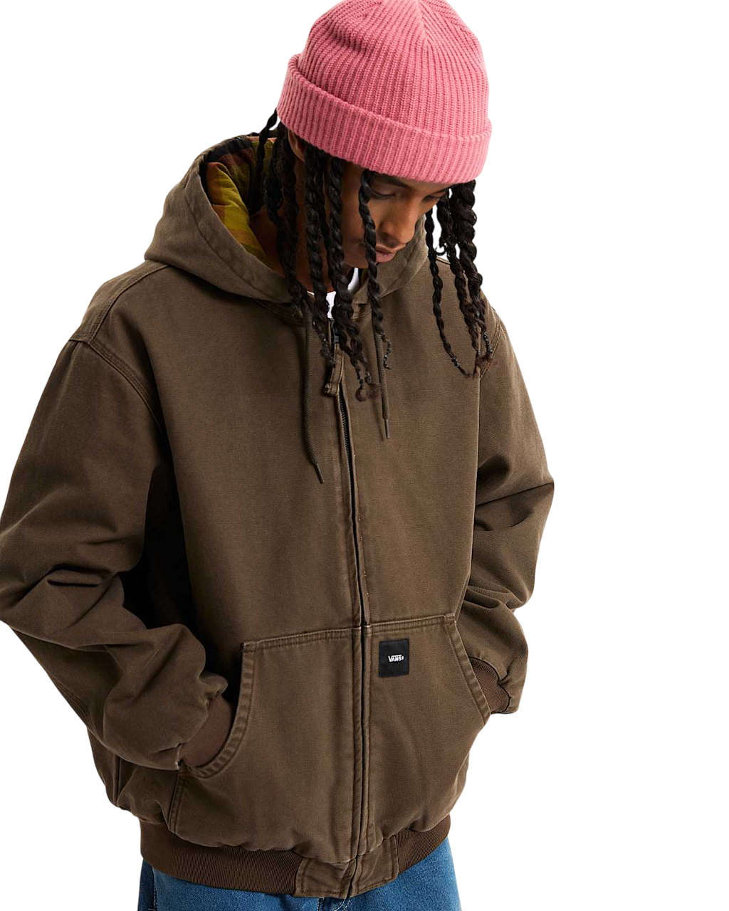 Veste Workwear en Toile Zippée - Brun Charbon