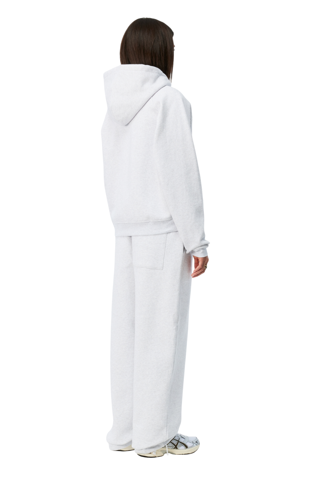 Cursive Small Logo Zip Hoodie - Ash