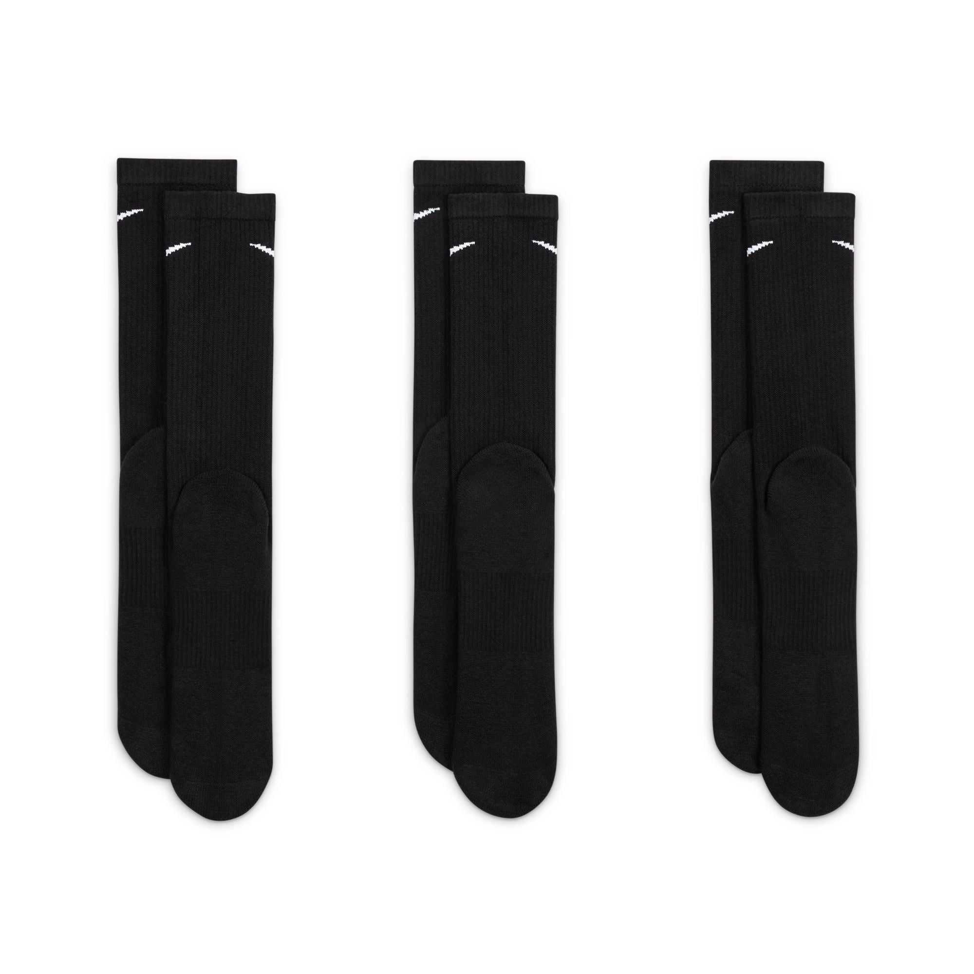Chaussettes d'entraînement rembourrées Everyday Plus (3 paires) - Noir/Blanc