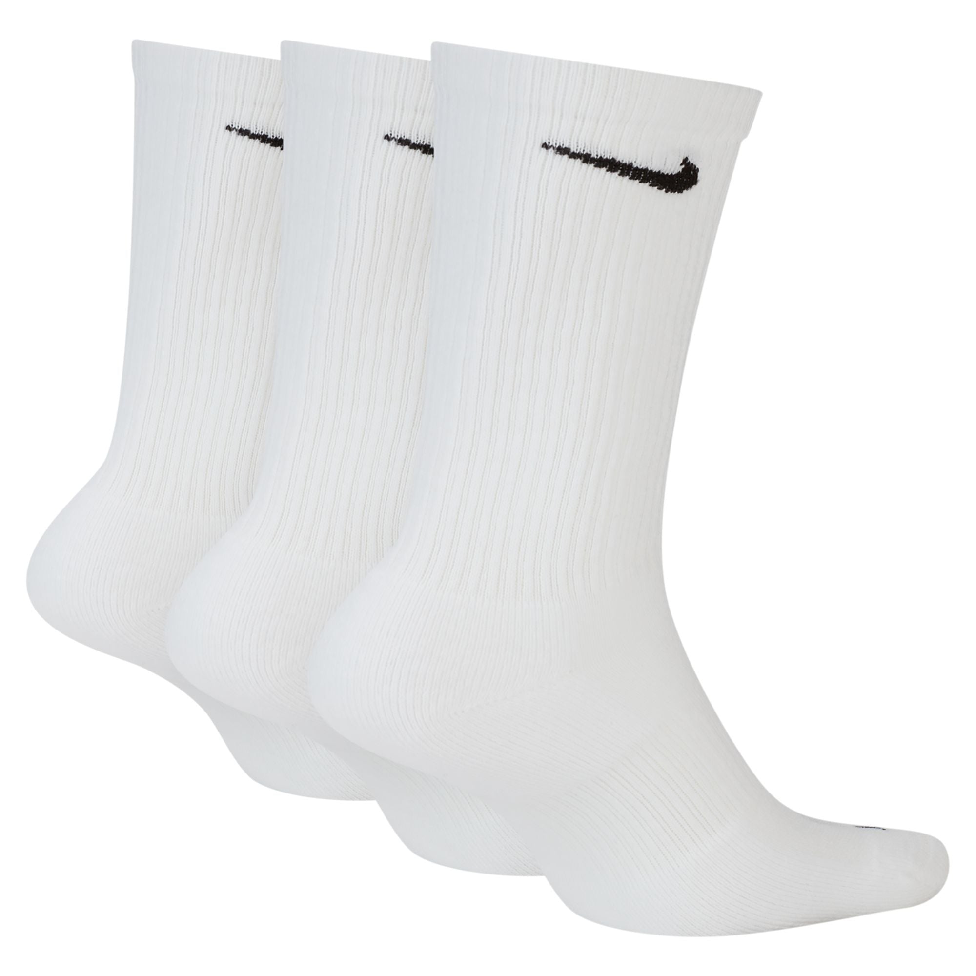 Everyday Plus Cushioned Training Crew Socks (3 Pairs) - White/Black