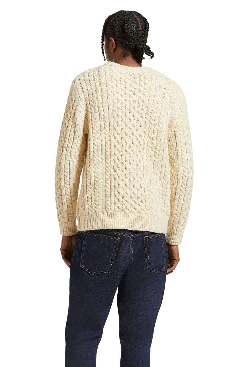 Pull en maille torsadée style pêcheur classique - Avoine