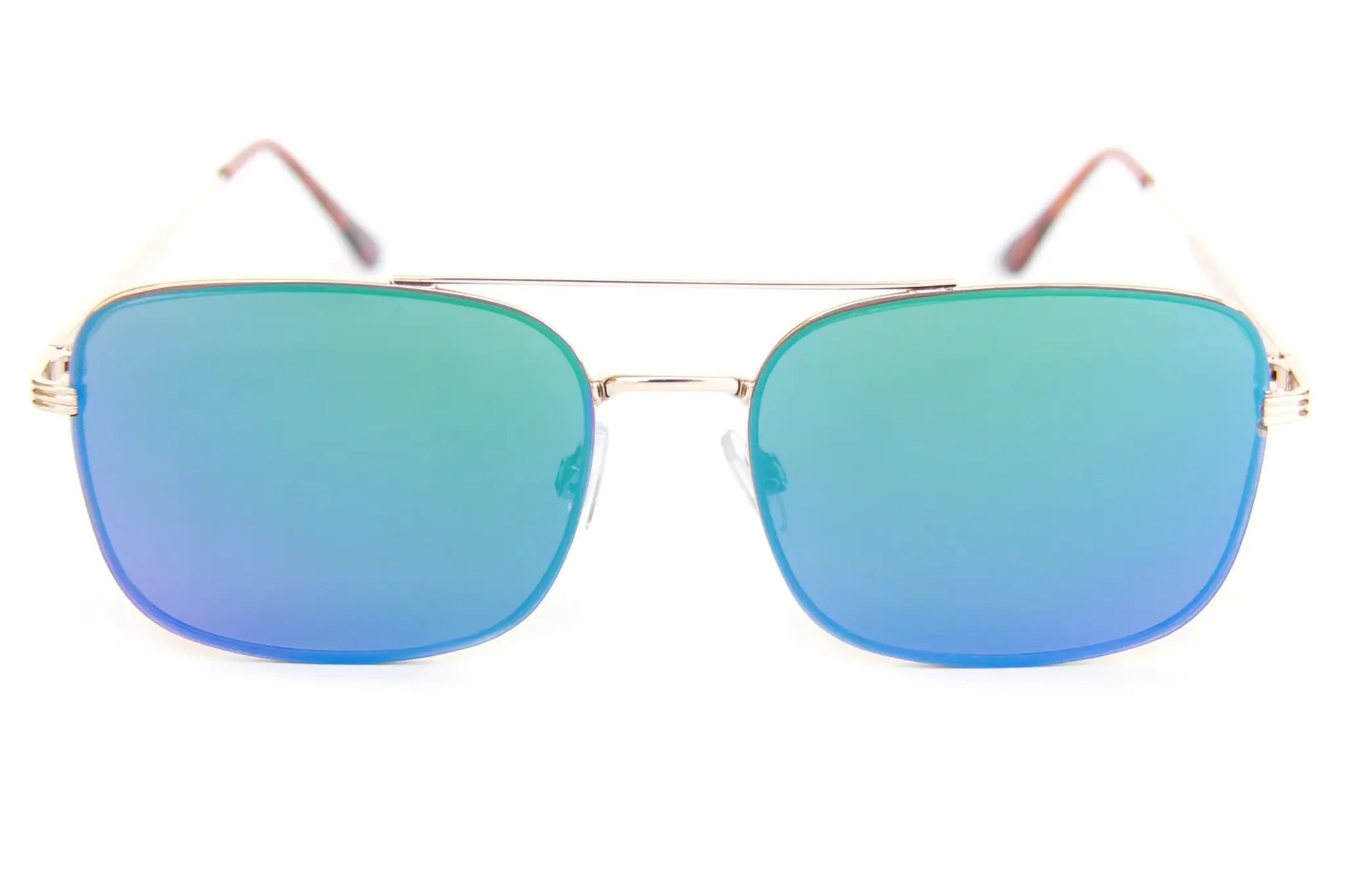 The Beagle Sunglasses - Gold Green Mirror