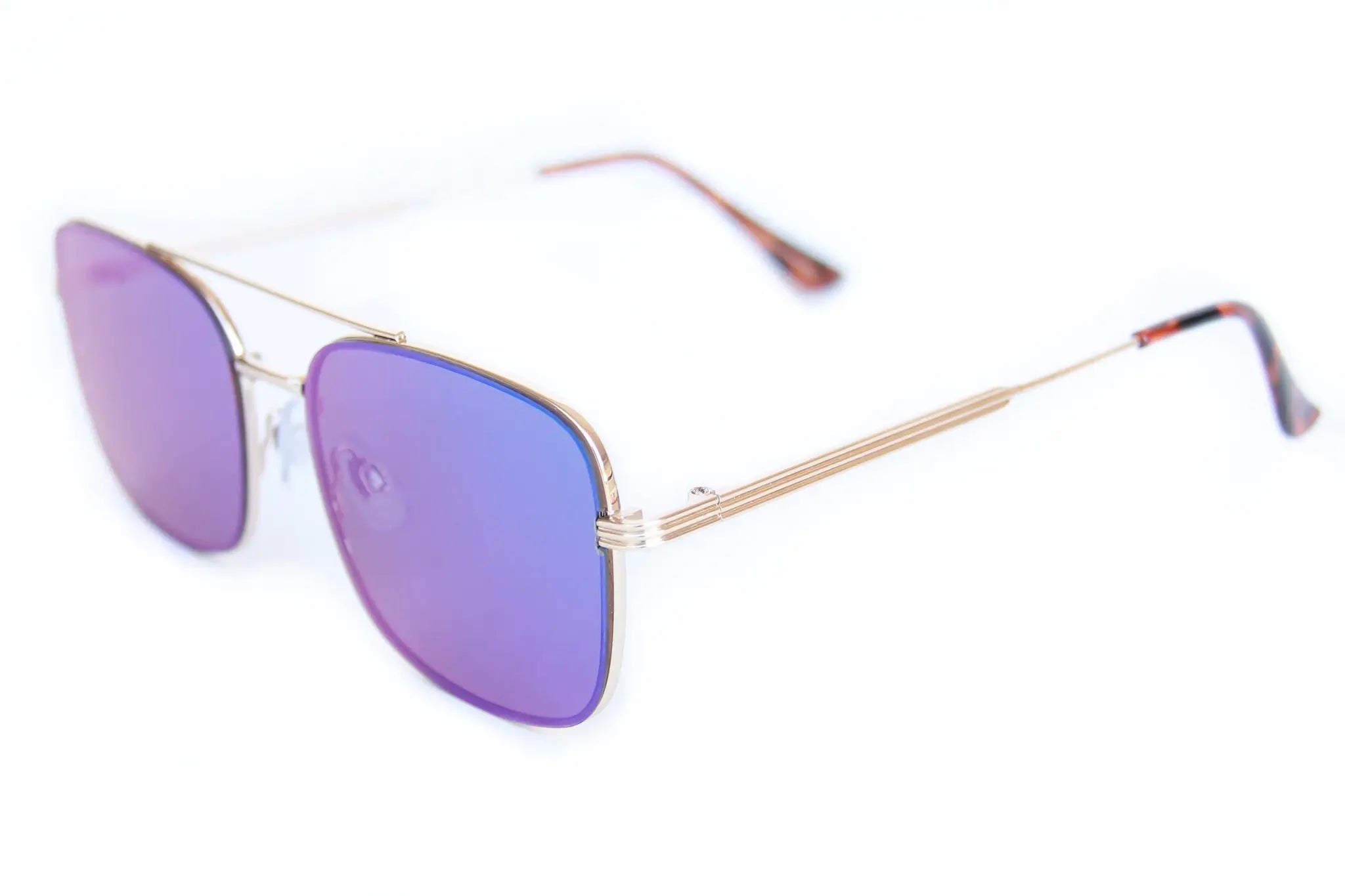 The Beagle Sunglasses - Gold Green Mirror
