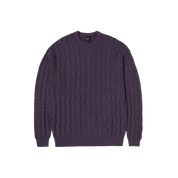 Interlaced Jacquard Overdyed Crew - Raisin